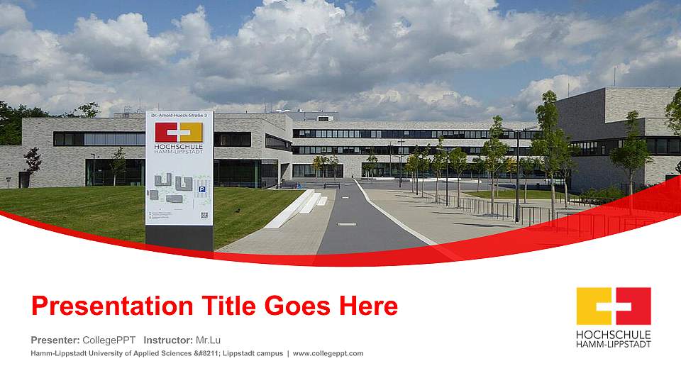 Hamm-Lippstadt University of Applied Sciences – Lippstadt campus Course/Courseware Creation PPT Template16:9 ratio PPT effect preview image