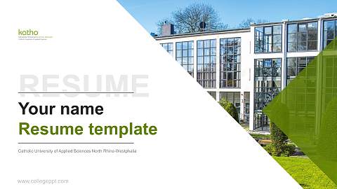 Catholic University of Applied Sciences North Rhine-Westphalia Resume PPT Template