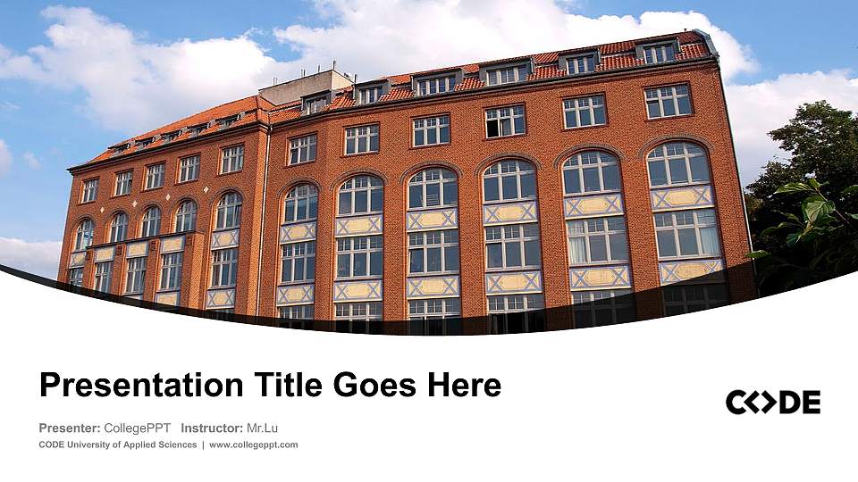 CODE University of Applied Sciences Course/Courseware Creation PPT Template16:9 ratio PPT effect preview image