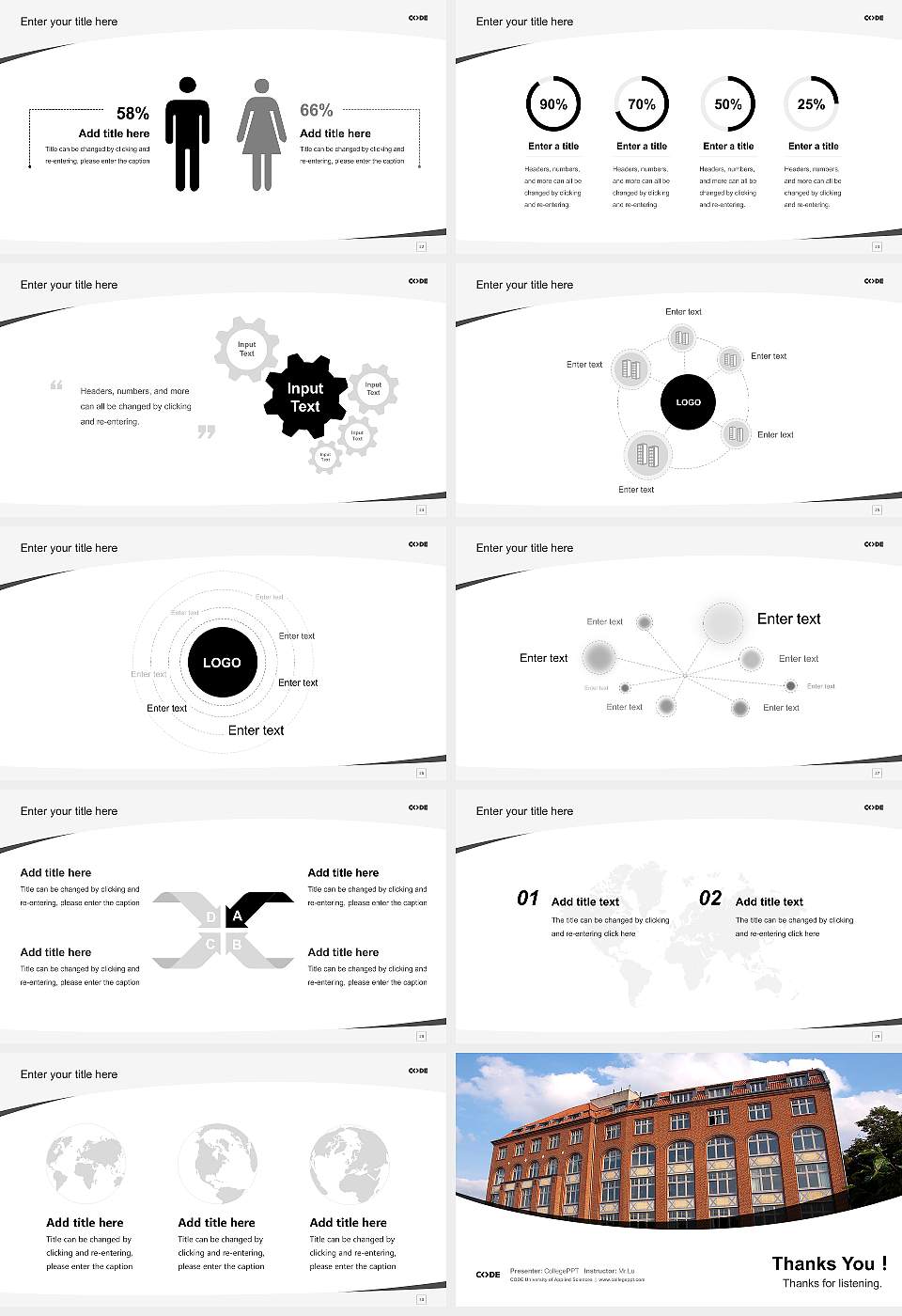 CODE University of Applied Sciences Course/Courseware Creation PPT Template16:9 ratio PPT effect preview image4