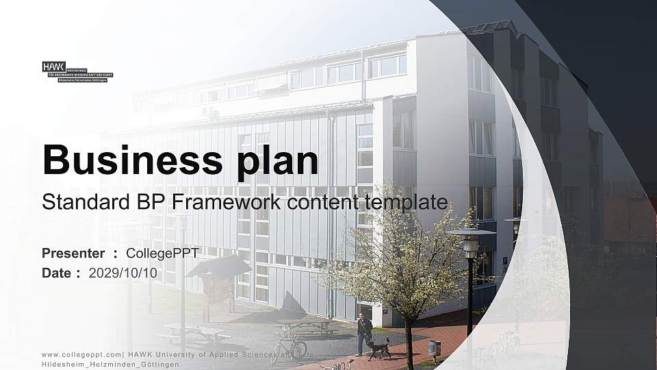 HAWK University of Applied Sciences and Arts Hildesheim_Holzminden_Göttingen Competition/Entrepreneurship Contest PPT Template16:9 ratio PPT effect preview image
