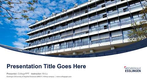 Esslingen University of Applied Sciences – Hilltop campus Course/Courseware Creation PPT Template