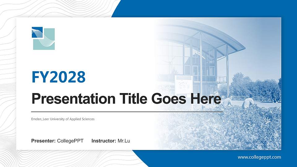 Emden_Leer University of Applied Sciences Academic Presentation/Research Findings Report PPT Template16:9 ratio PPT effect preview image