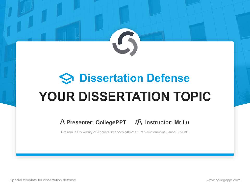 Fresenius University of Applied Sciences – Frankfurt campus Graduation Thesis Defense PPT Template4:3 ratio PPT effect preview image7