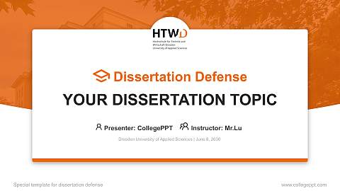 Dresden University of Applied Sciences Graduation Thesis Defense PPT Template