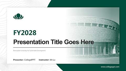 Eberswalde University for Sustainable Development Academic Presentation/Research Findings Report PPT Template