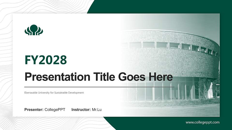 Eberswalde University for Sustainable Development Academic Presentation/Research Findings Report PPT Template16:9 ratio PPT effect preview image