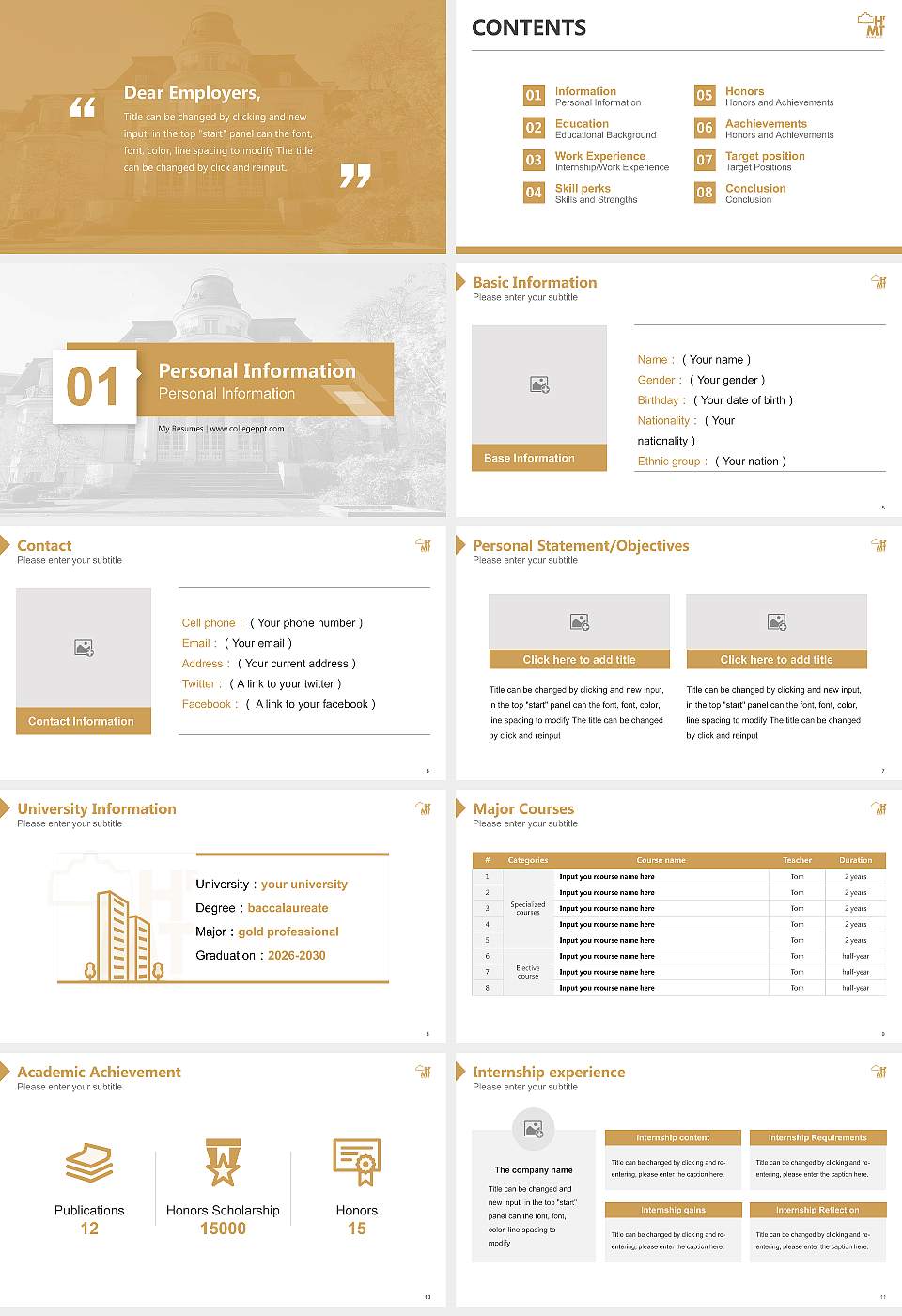 Hamburg University of Music and Theatre Resume PPT Template16:9 ratio PPT effect preview image2