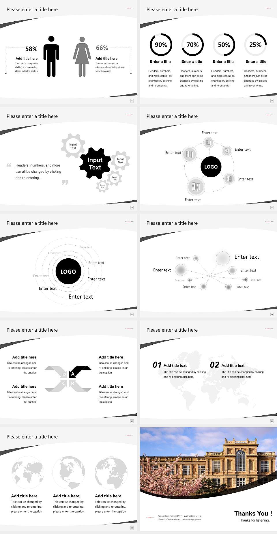 Düsseldorf Art Academy Course/Courseware Creation PPT Template4:3 ratio PPT effect preview image4