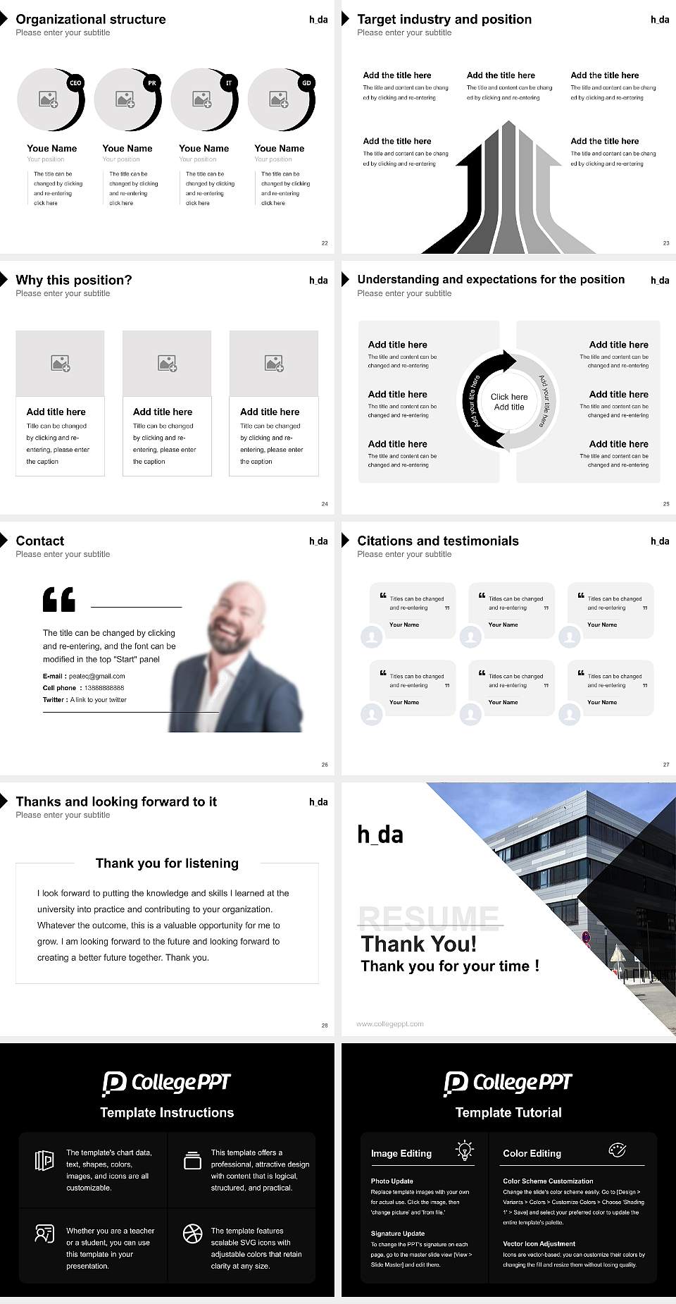 Darmstadt University of Applied Sciences Resume PPT Template4:3 ratio PPT effect preview image4