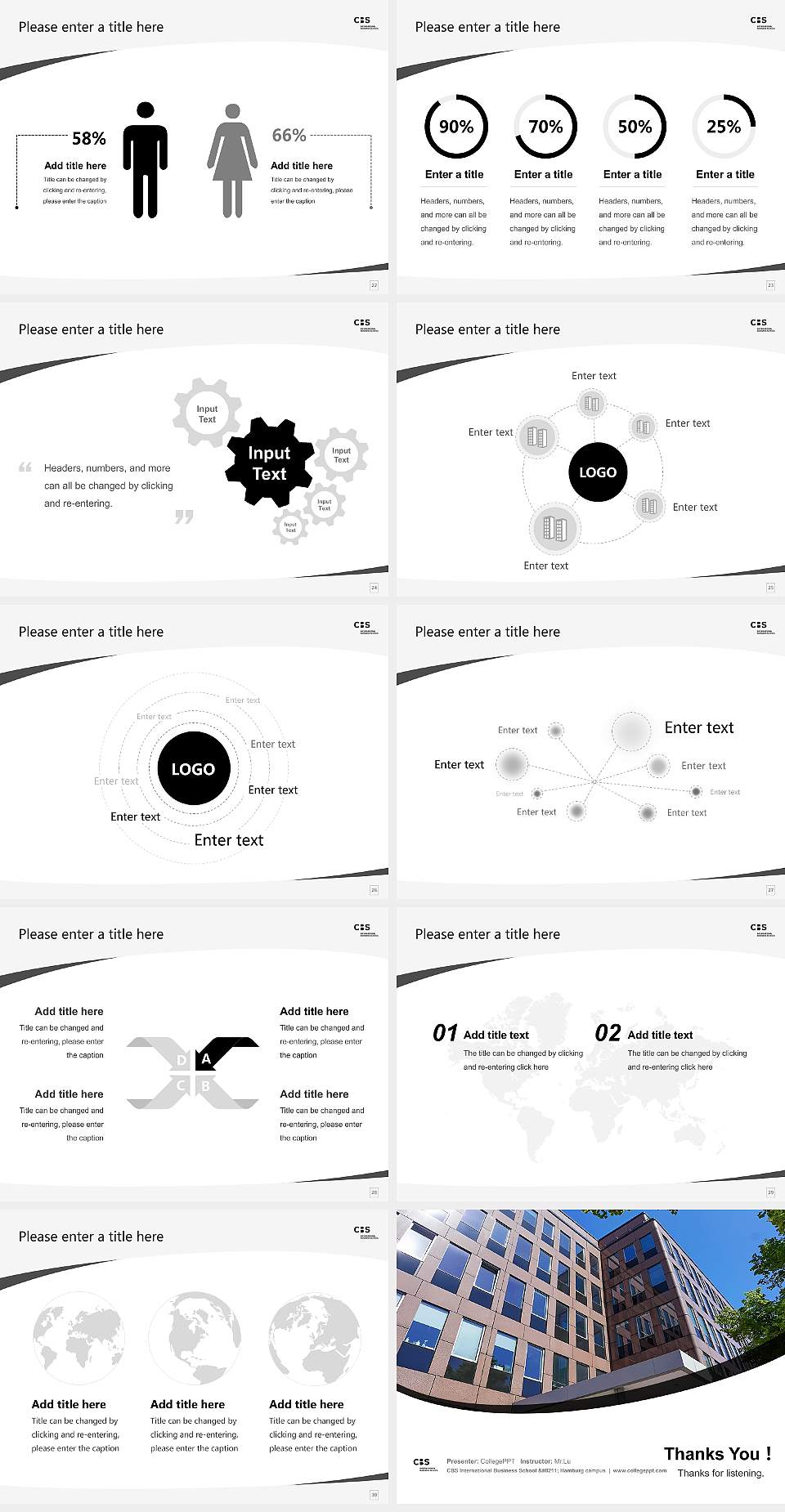 CBS International Business School – Hamburg campus Course/Courseware Creation PPT Template4:3 ratio PPT effect preview image4