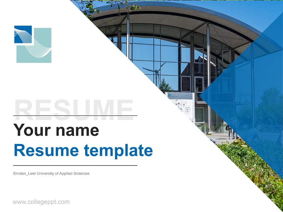 Emden_Leer University of Applied Sciences Resume PPT Template4:3 ratio PPT effect preview image5