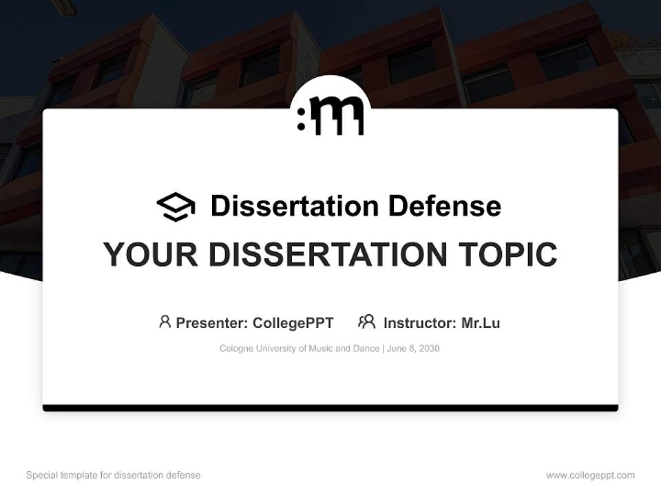 Cologne University of Music and Dance Graduation Thesis Defense PPT Template4:3 ratio PPT effect preview image7