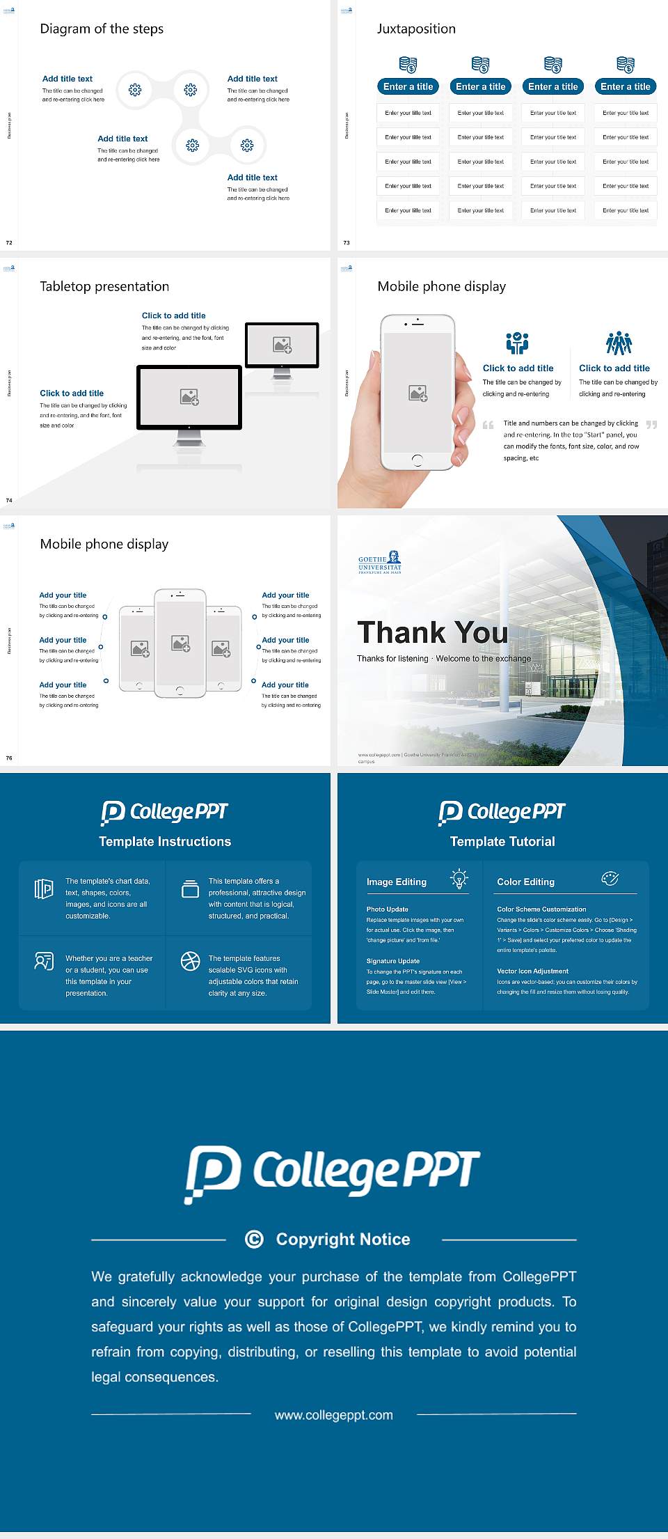 Goethe University Frankfurt – Niederrad campus Competition/Entrepreneurship Contest PPT Template4:3 ratio PPT effect preview image9