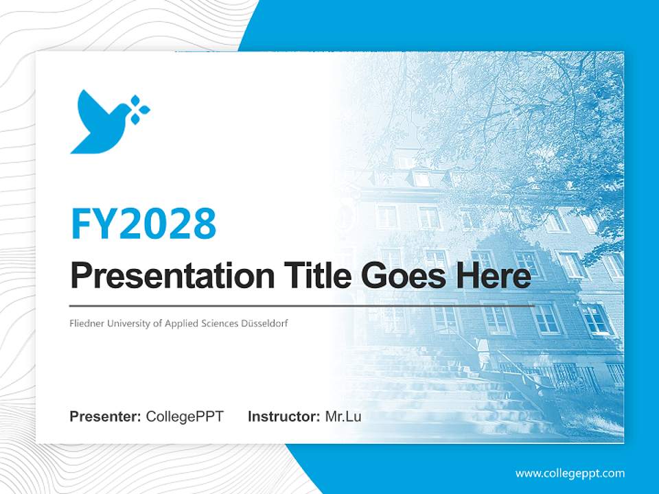 Fliedner University of Applied Sciences Düsseldorf Academic Presentation/Research Findings Report PPT Template4:3 ratio PPT effect preview image5