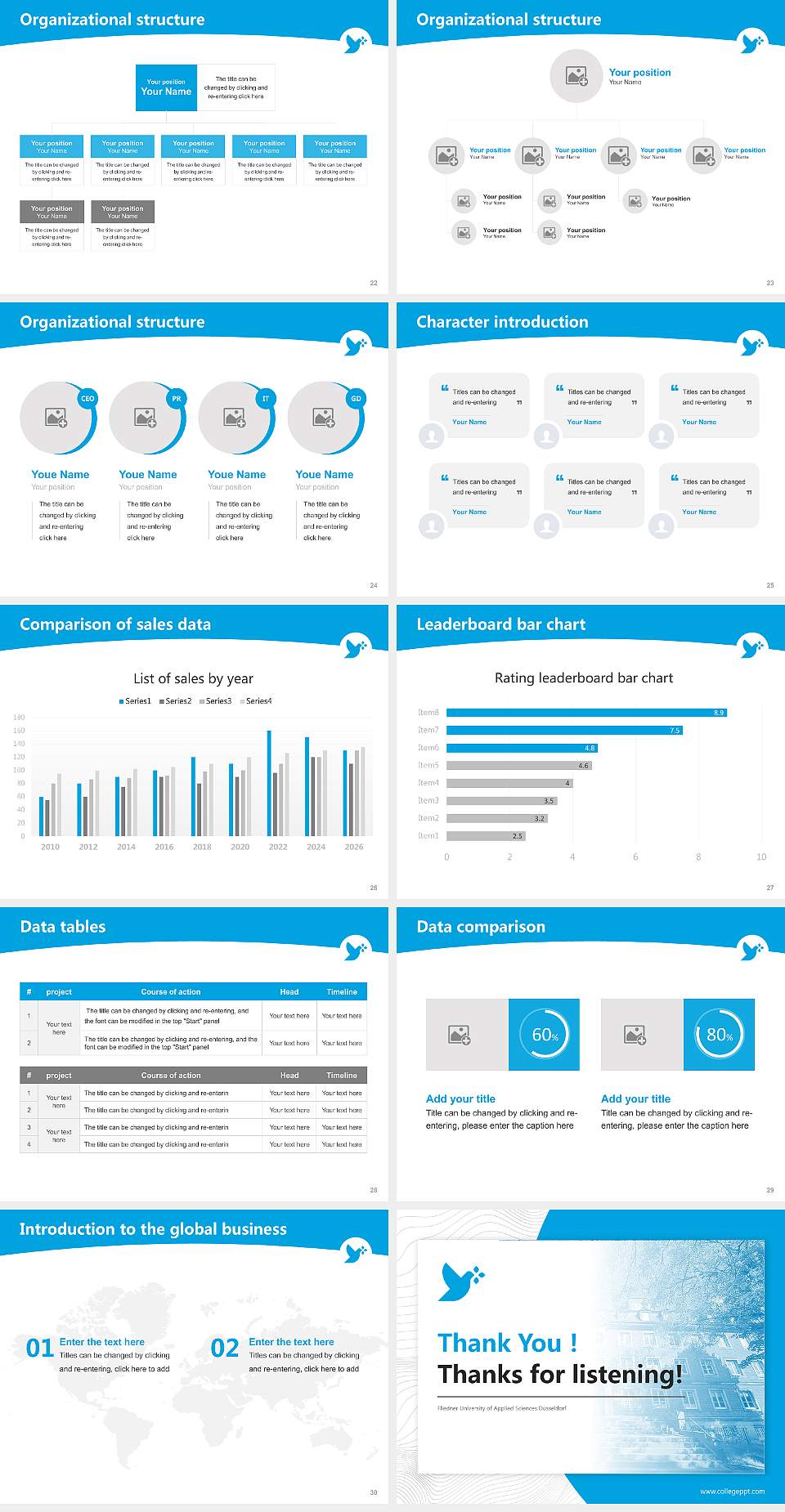 Fliedner University of Applied Sciences Düsseldorf Academic Presentation/Research Findings Report PPT Template4:3 ratio PPT effect preview image4