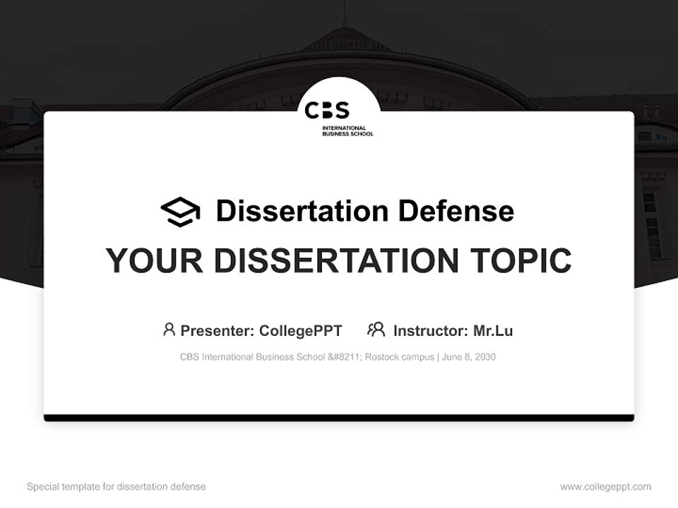 CBS International Business School – Rostock campus Graduation Thesis Defense PPT Template4:3 ratio PPT effect preview image7