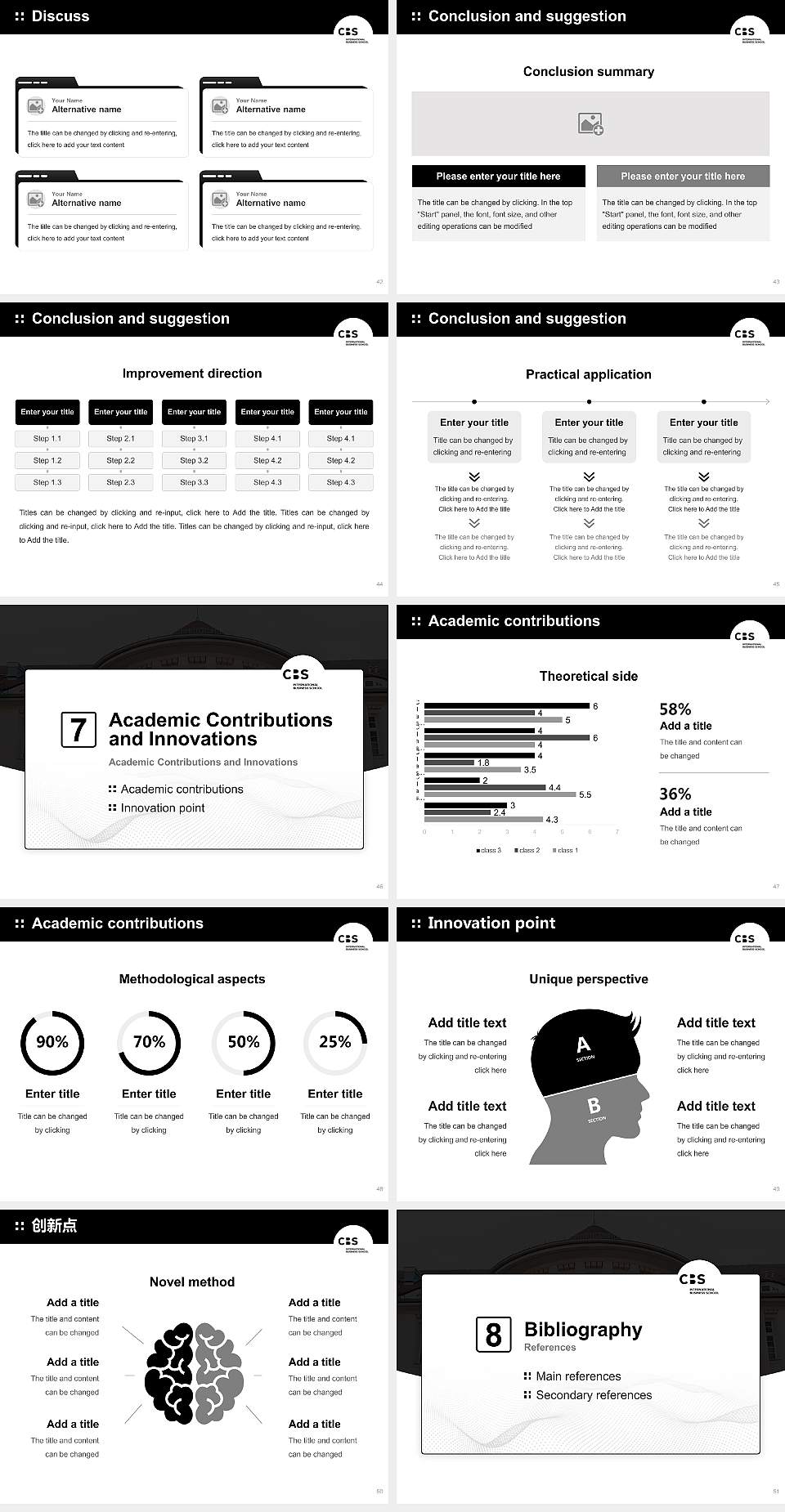 CBS International Business School – Rostock campus Graduation Thesis Defense PPT Template4:3 ratio PPT effect preview image6