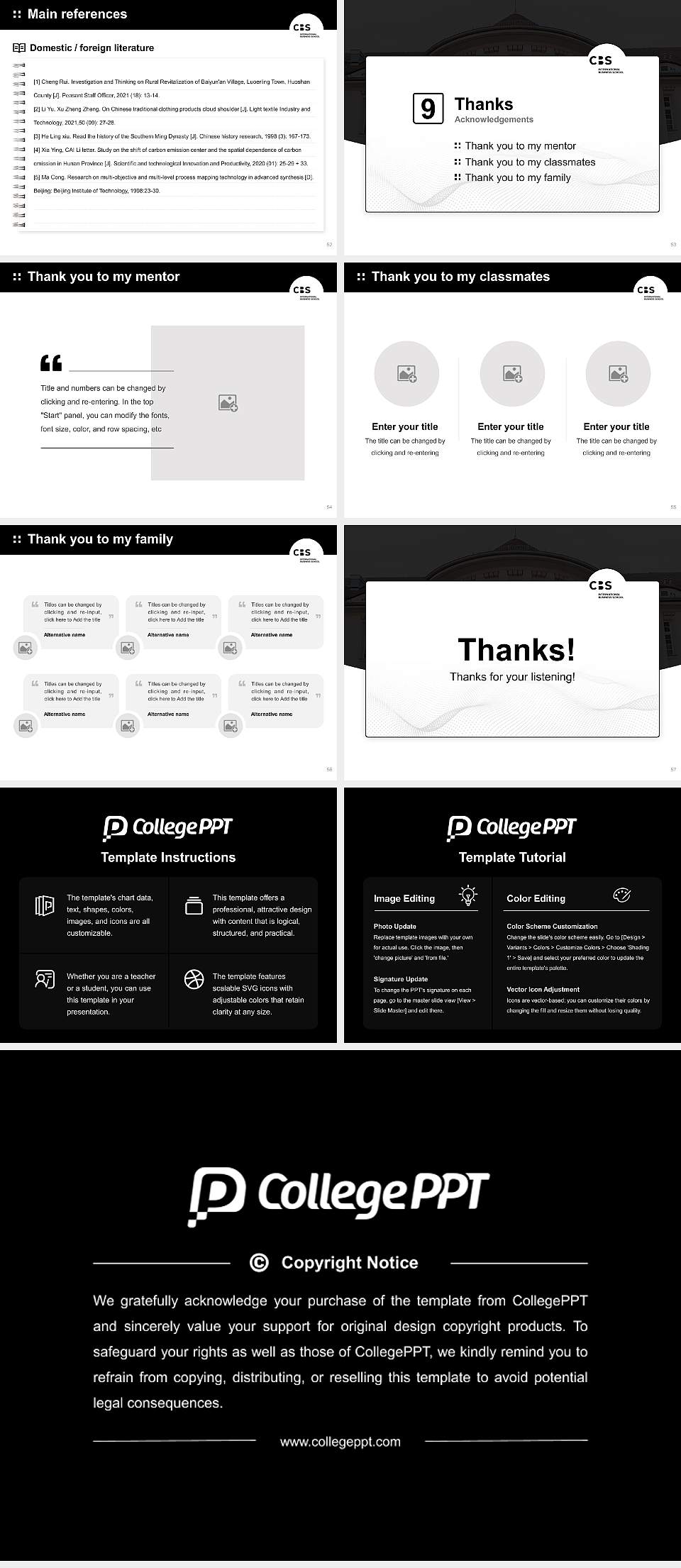 CBS International Business School – Rostock campus Graduation Thesis Defense PPT Template4:3 ratio PPT effect preview image7