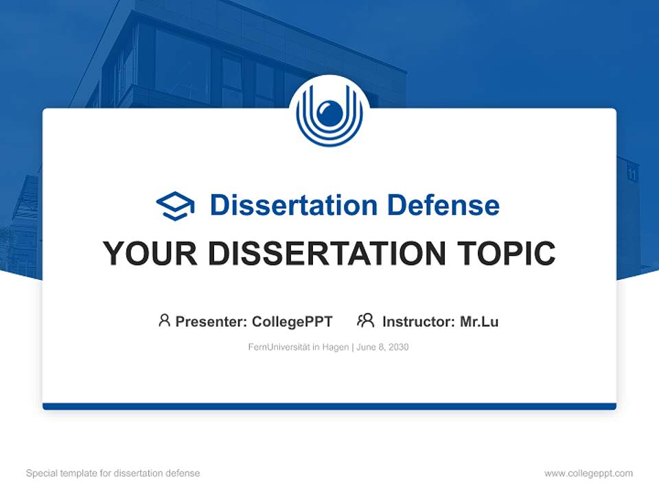 FernUniversität in Hagen Graduation Thesis Defense PPT Template4:3 ratio PPT effect preview image7