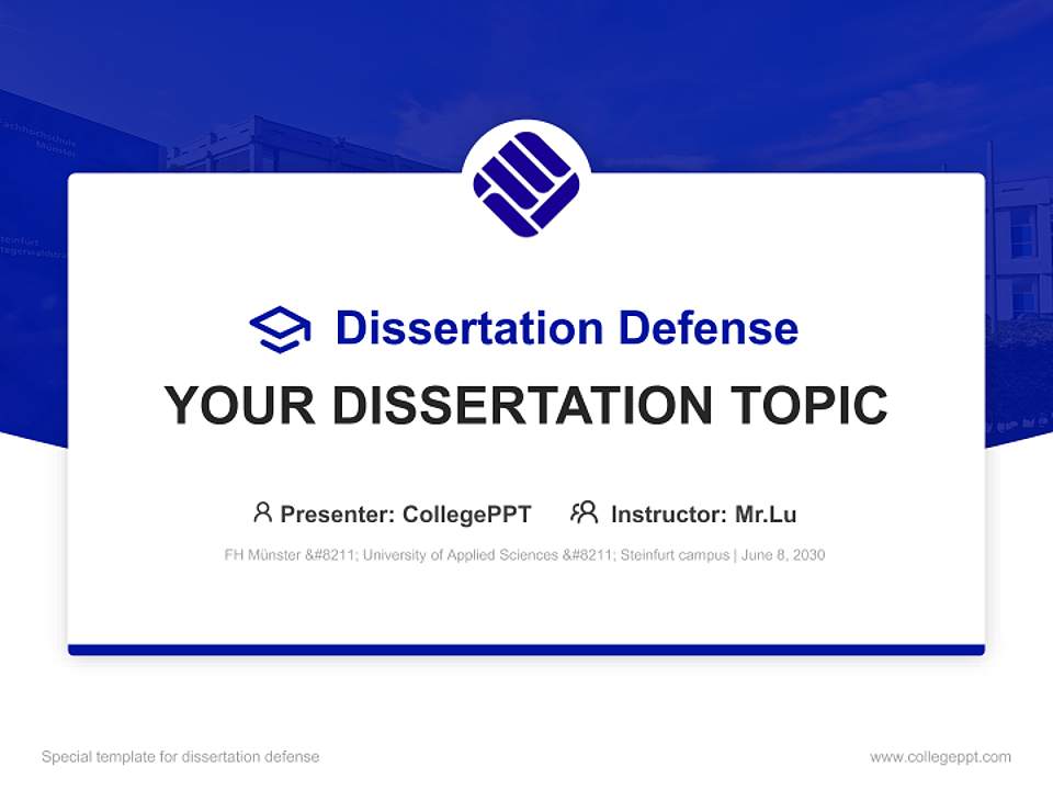 FH Münster – University of Applied Sciences – Steinfurt campus Graduation Thesis Defense PPT Template4:3 ratio PPT effect preview image7