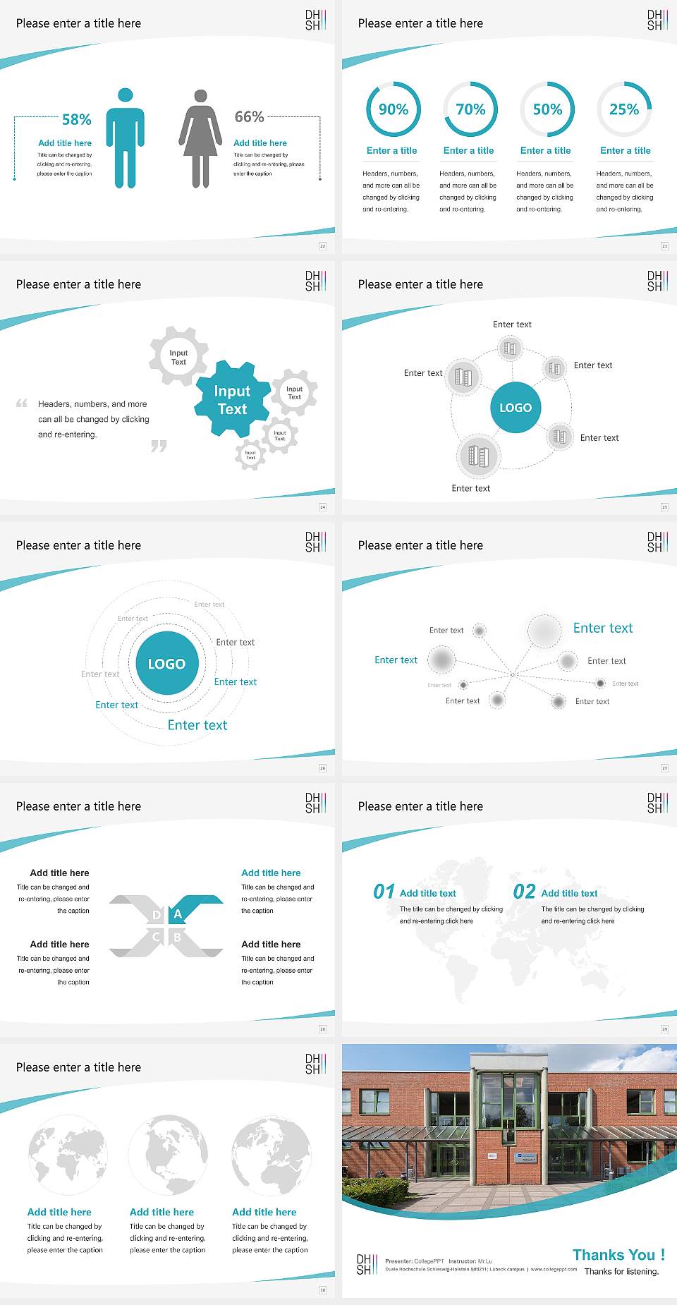 Duale Hochschule Schleswig-Holstein – Lübeck campus Course/Courseware Creation PPT Template4:3 ratio PPT effect preview image4