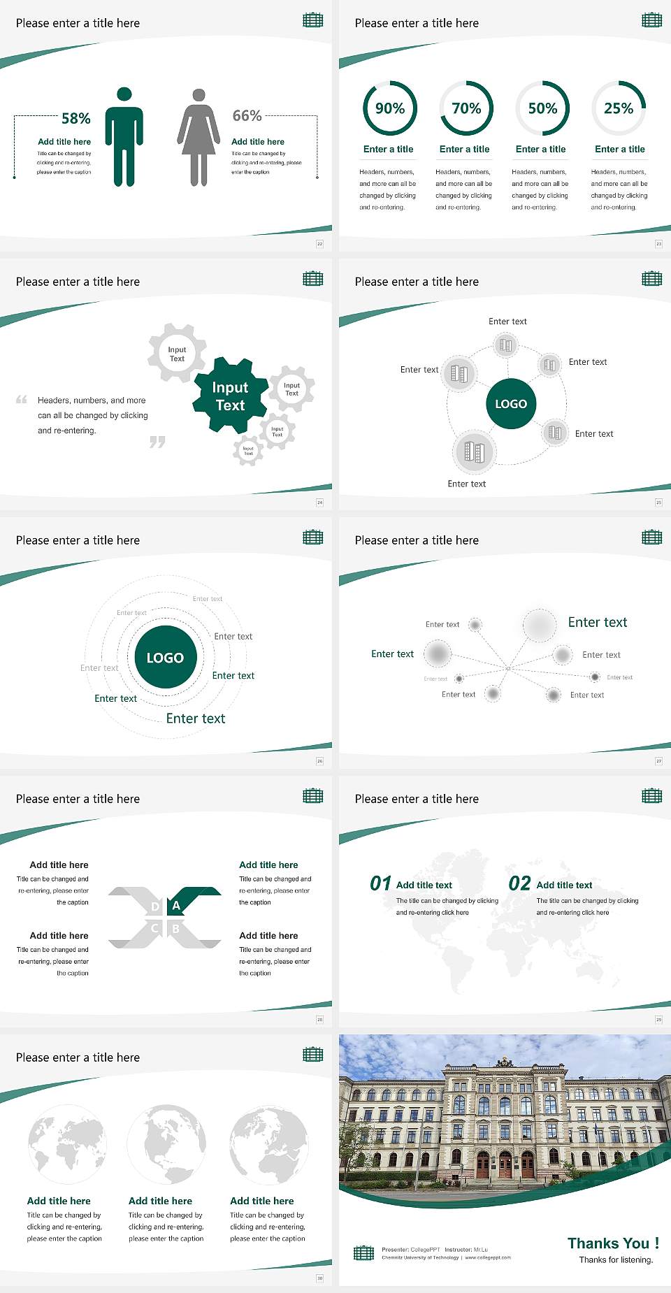 Chemnitz University of Technology Course/Courseware Creation PPT Template4:3 ratio PPT effect preview image4