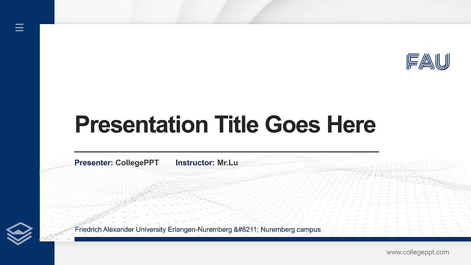Friedrich Alexander University Erlangen-Nuremberg – Nuremberg campus Thesis Proposal/Graduation Defense PPT Template16:9 ratio PPT effect preview image