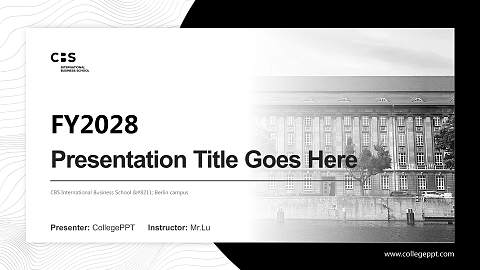 CBS International Business School – Berlin campus Academic Presentation/Research Findings Report PPT Template