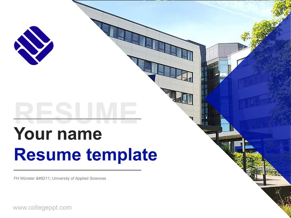 FH Münster – University of Applied Sciences Resume PPT Template4:3 ratio PPT effect preview image5
