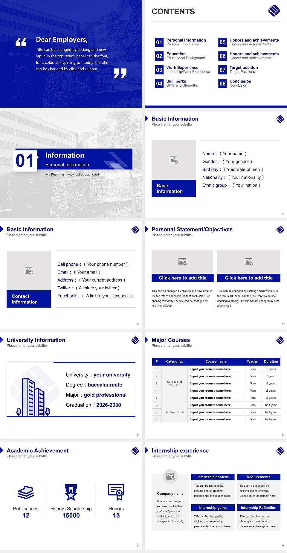 FH Münster – University of Applied Sciences Resume PPT Template4:3 ratio PPT effect preview image2