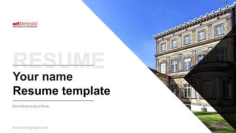 Detmold University of Music Resume PPT Template