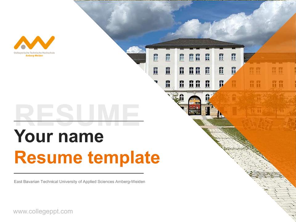 East Bavarian Technical University of Applied Sciences Amberg-Weiden Resume PPT Template4:3 ratio PPT effect preview image5
