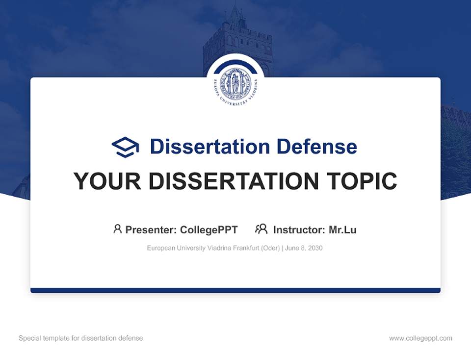 European University Viadrina Frankfurt (Oder) Graduation Thesis Defense PPT Template4:3 ratio PPT effect preview image7