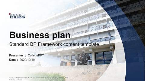 Esslingen University of Applied Sciences – Hilltop campus Competition/Entrepreneurship Contest PPT Template