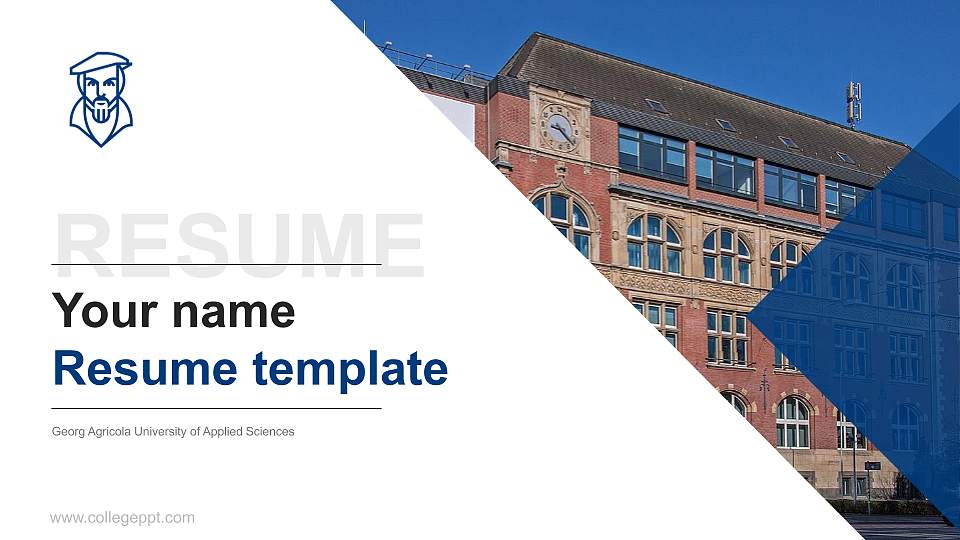 Georg Agricola University of Applied Sciences Resume PPT Template16:9 ratio PPT effect preview image