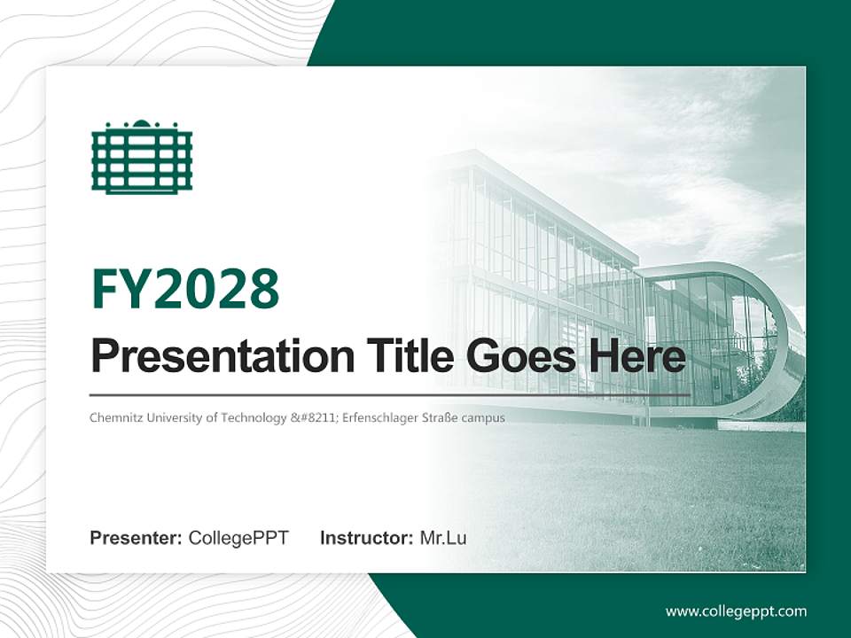 Chemnitz University of Technology – Erfenschlager Straße campus Academic Presentation/Research Findings Report PPT Template4:3 ratio PPT effect preview image5
