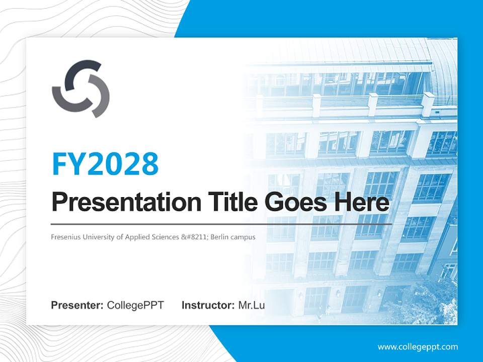 Fresenius University of Applied Sciences – Berlin campus Academic Presentation/Research Findings Report PPT Template4:3 ratio PPT effect preview image5