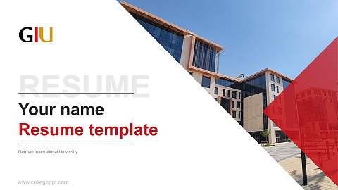 German International University Resume PPT Template