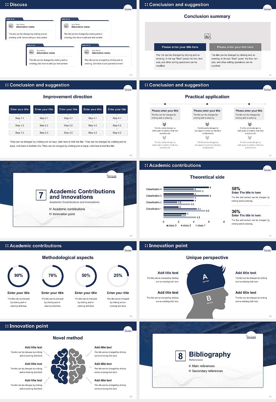 Esslingen University of Applied Sciences – Hilltop campus Graduation Thesis Defense PPT Template16:9 ratio PPT effect preview image6