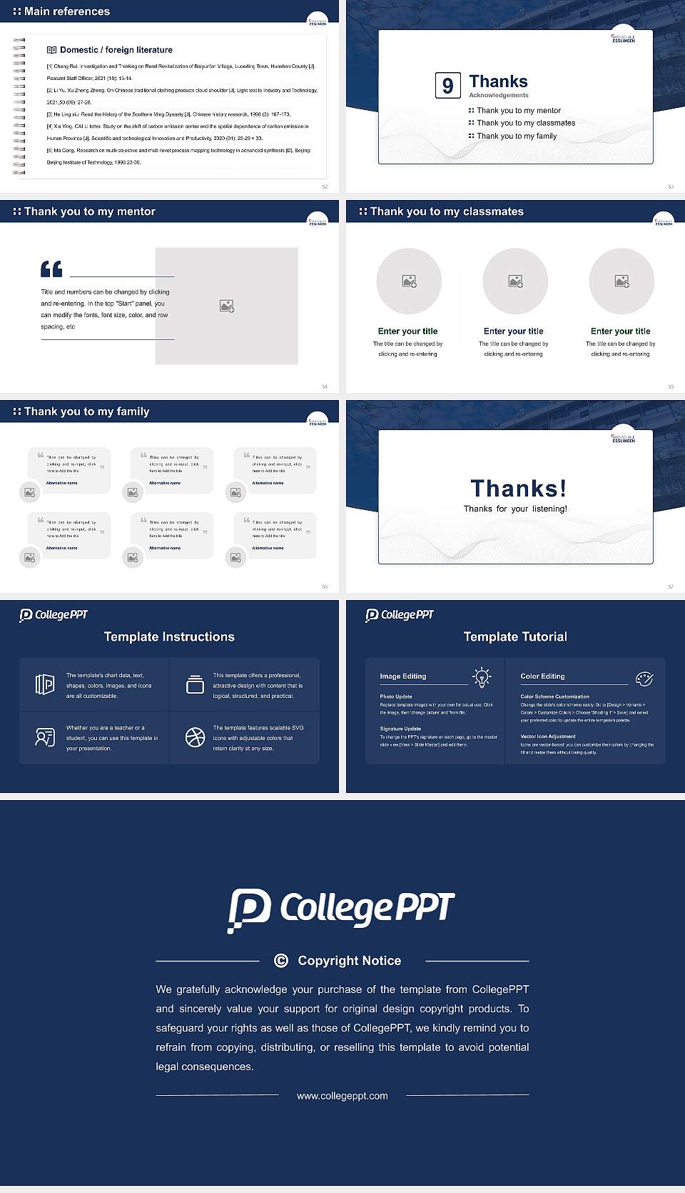 Esslingen University of Applied Sciences – Hilltop campus Graduation Thesis Defense PPT Template16:9 ratio PPT effect preview image7
