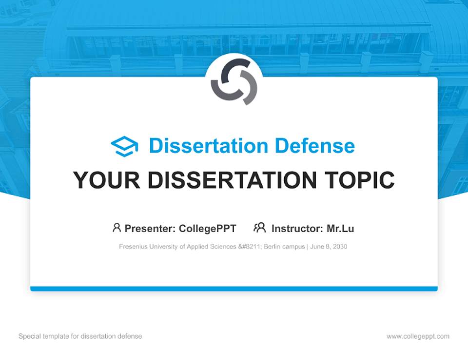 Fresenius University of Applied Sciences – Berlin campus Graduation Thesis Defense PPT Template4:3 ratio PPT effect preview image7