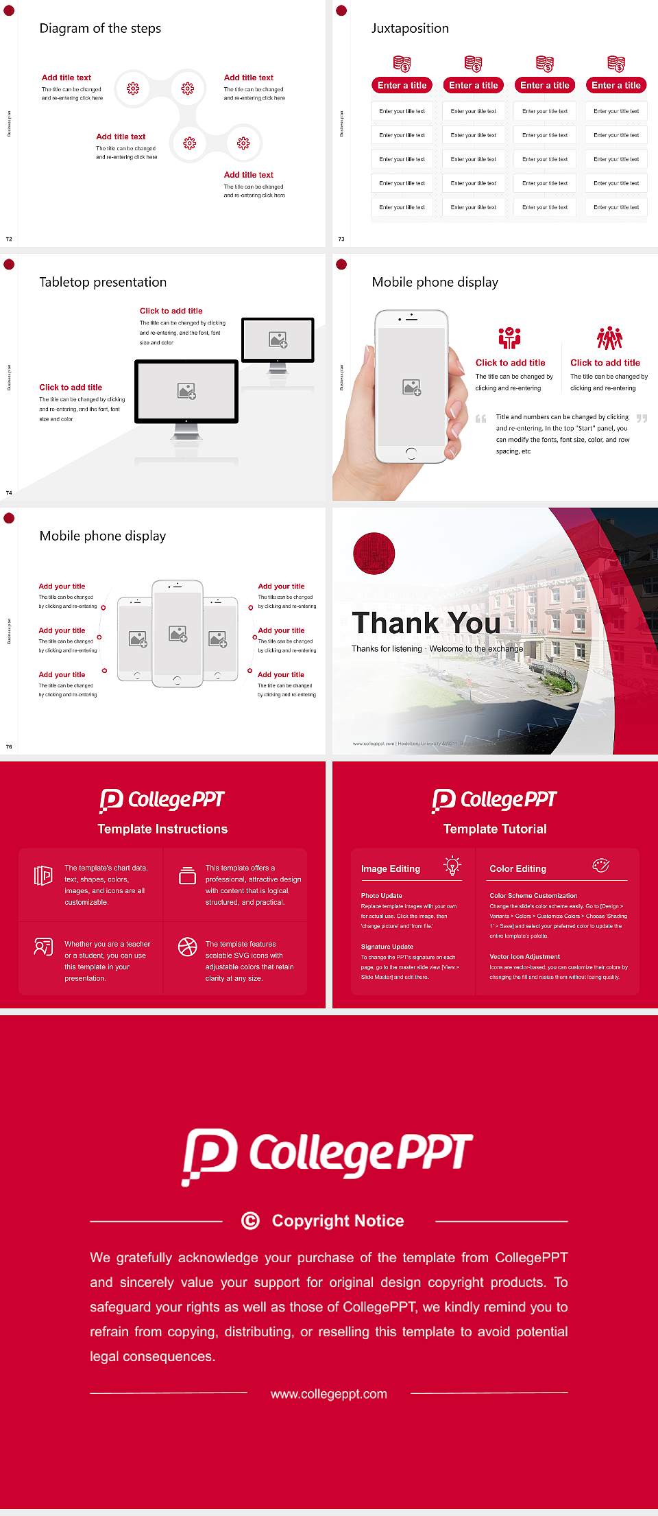 Heidelberg University – Bergheim campus Competition/Entrepreneurship Contest PPT Template4:3 ratio PPT effect preview image9