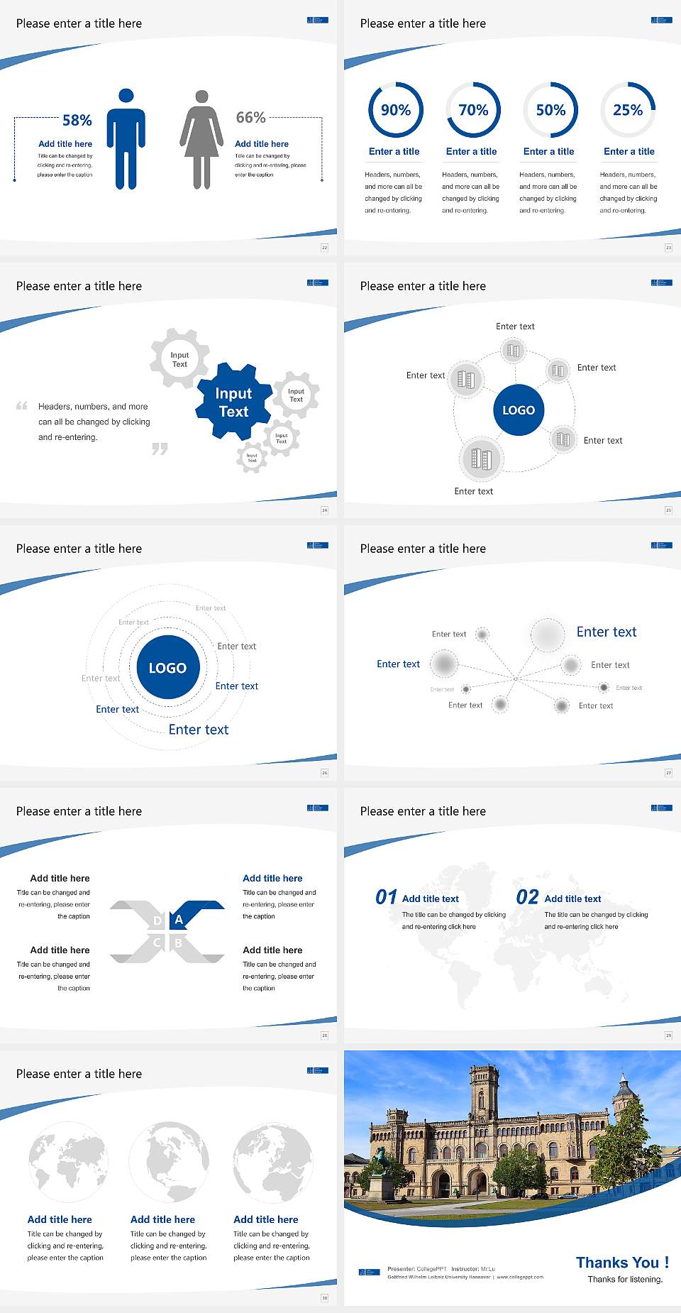 Gottfried Wilhelm Leibniz University Hannover Course/Courseware Creation PPT Template4:3 ratio PPT effect preview image4