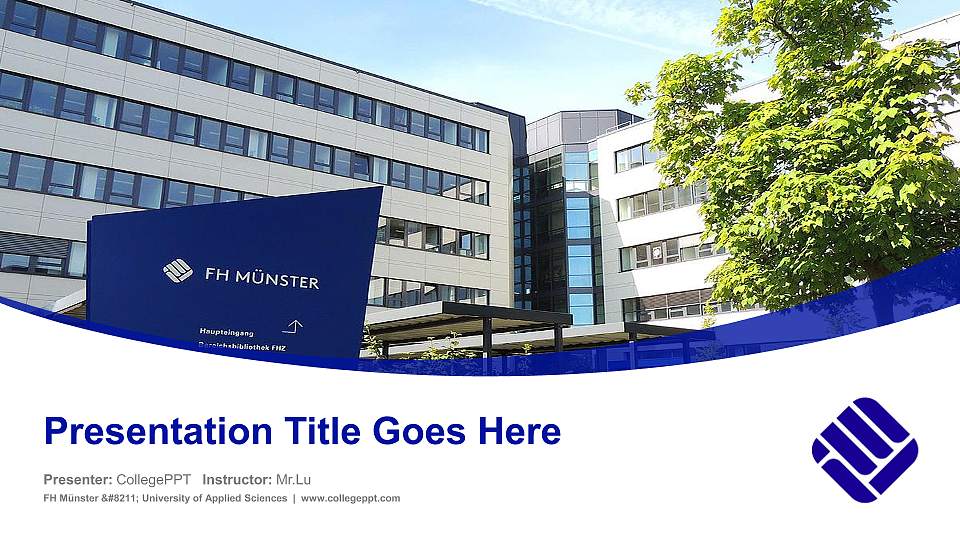 FH Münster – University of Applied Sciences Course/Courseware Creation PPT Template16:9 ratio PPT effect preview image