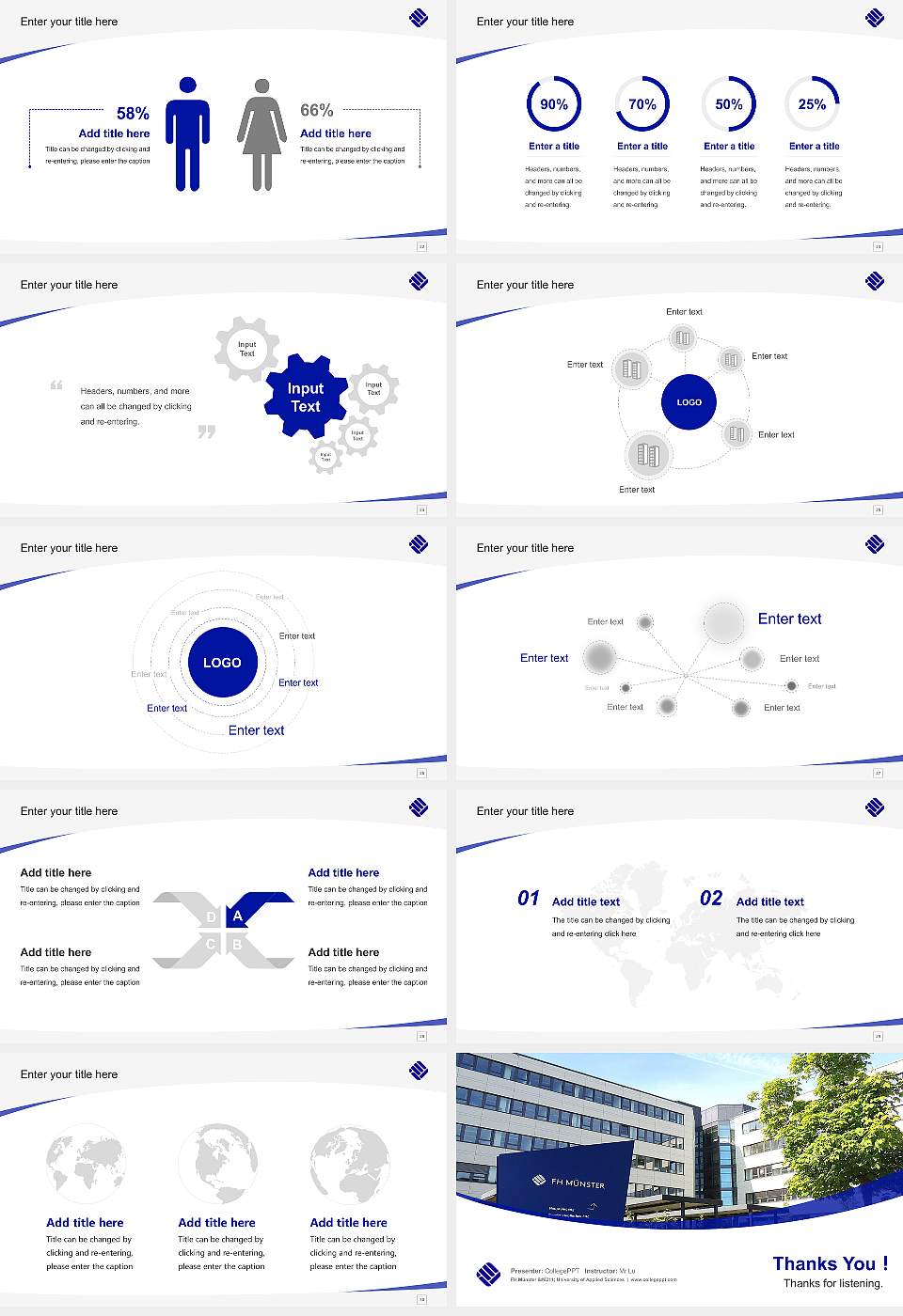 FH Münster – University of Applied Sciences Course/Courseware Creation PPT Template16:9 ratio PPT effect preview image4