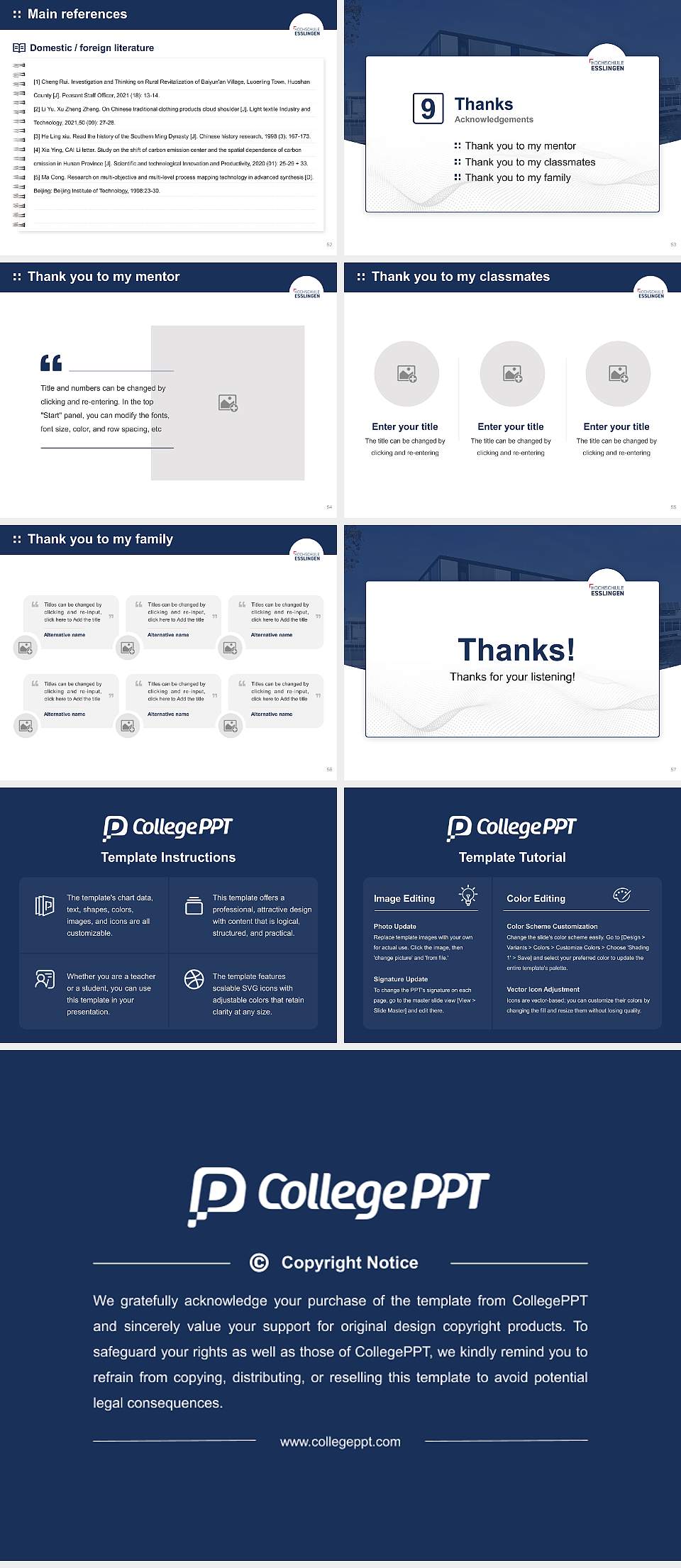 Esslingen University of Applied Sciences Graduation Thesis Defense PPT Template4:3 ratio PPT effect preview image7