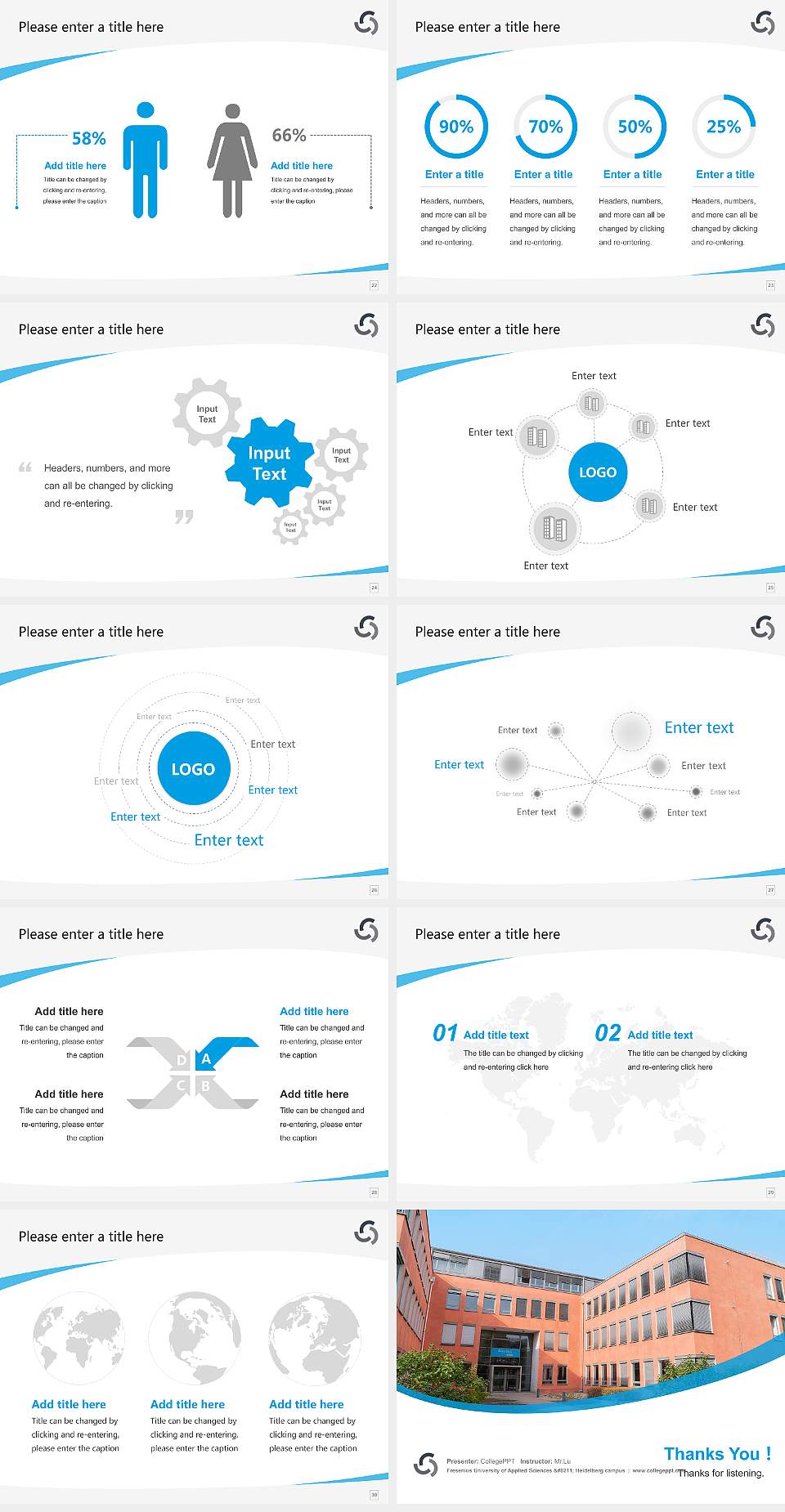 Fresenius University of Applied Sciences – Heidelberg campus Course/Courseware Creation PPT Template4:3 ratio PPT effect preview image4
