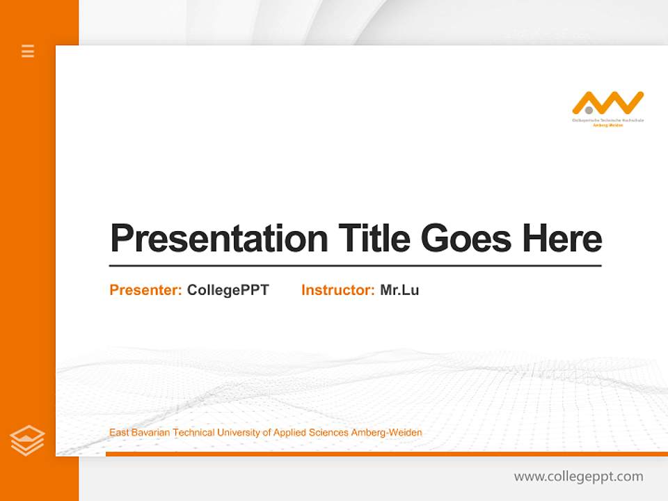 East Bavarian Technical University of Applied Sciences Amberg-Weiden Thesis Proposal/Graduation Defense PPT Template4:3 ratio PPT effect preview image5
