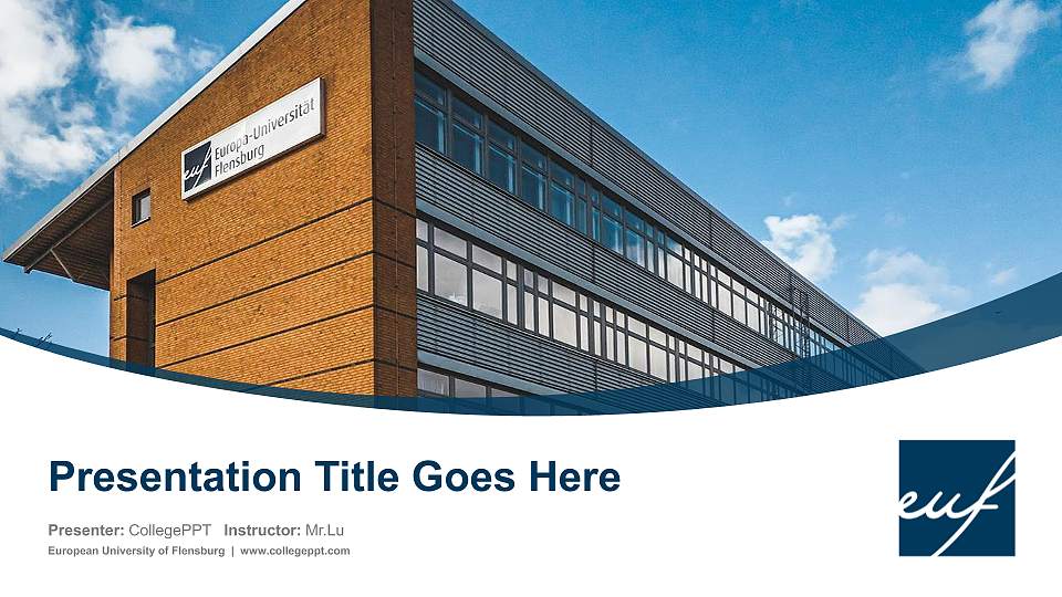 European University of Flensburg Course/Courseware Creation PPT Template16:9 ratio PPT effect preview image